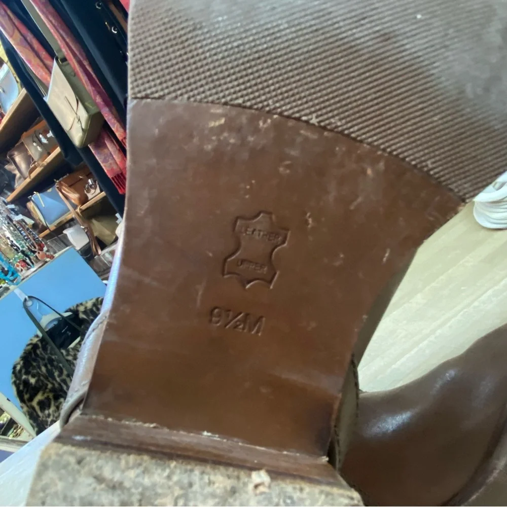 TORY BURCH Teresa Riding Boots Brown Leather Sz 9.5 - Picture 13 of 14